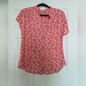 Pleione | Size S | Coral Lobster Print Blouse